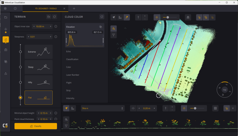 Processing Lidar Data in Yellowscan CloudStation